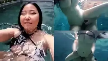 Di Kolam Renang Villa Ngewe MsBreewc Basah Liar